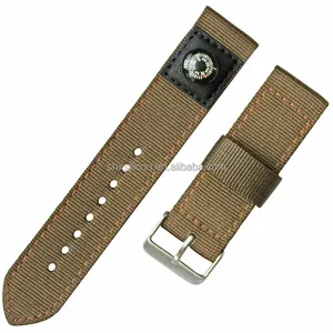 Leather nylon fabric 22mm with compass watch strap