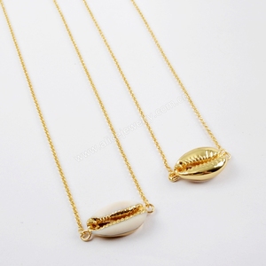 G1622 Ultime Oro Immerso ciprea shell commercio all'ingrosso della collana, oro ciprea shell dei monili per le donne - Product Image 3