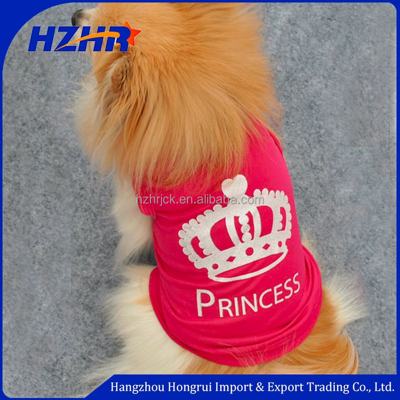 Розовый цвет корона шаблон с принцесса письмо Одежда для собак и пудели собака одежда корона