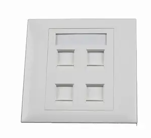 US ประเภทซ็อกเก็ตเครือข่าย Wall mount rj45 faceplate 4 พอร์ต