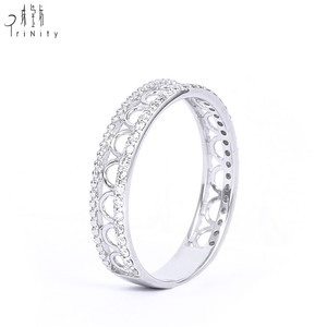 Anillo de eternidad de oro blanco de 18 quilates más vendido con diamante natural, diseño clásico, joyería hueca, regalo de boda perfecto para mujer - Product Image 5