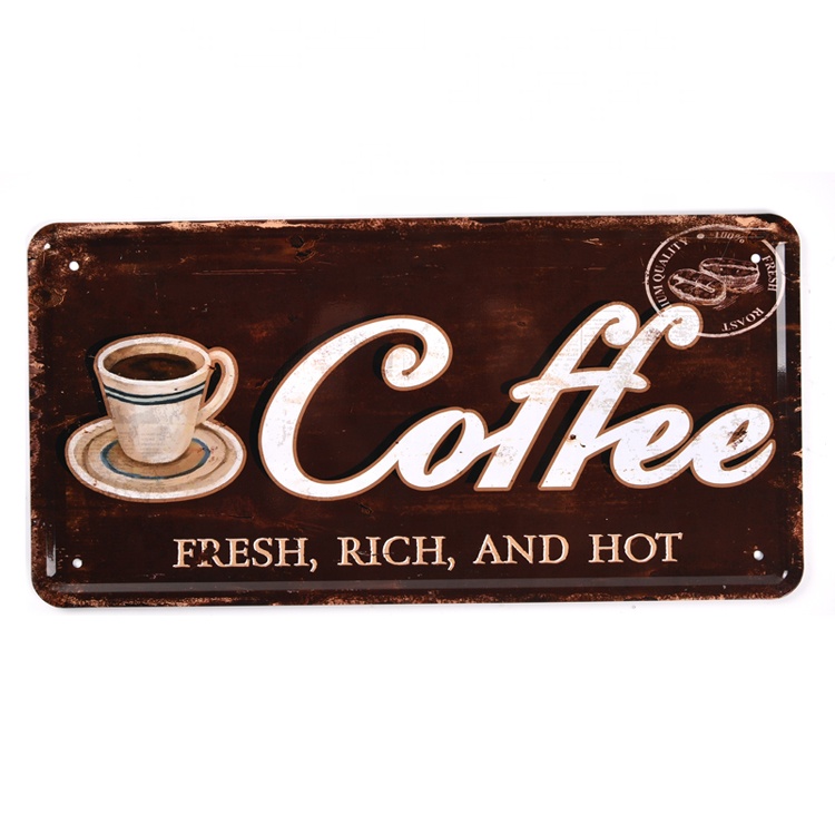 Винтажная бескаркасная легкая простая металлическая Настенная картина кофейного бара