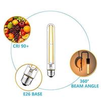 Ampoule LED à filament rétro T30 Edison 6W E27 avec couvercle en verre 2700K blanc chaud, lampe décorative