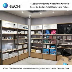 RECHI Hi-end手机配件壁式陈列柜，带零售电子/手机店的货架和展示架