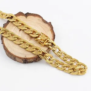 Оуми, самый последний дизайн, позолот из Саудовской Аравии, золотые ювелирные изделия Хип-хоп мужские S 18K золото Фигаро узор звено цепи ожерелье