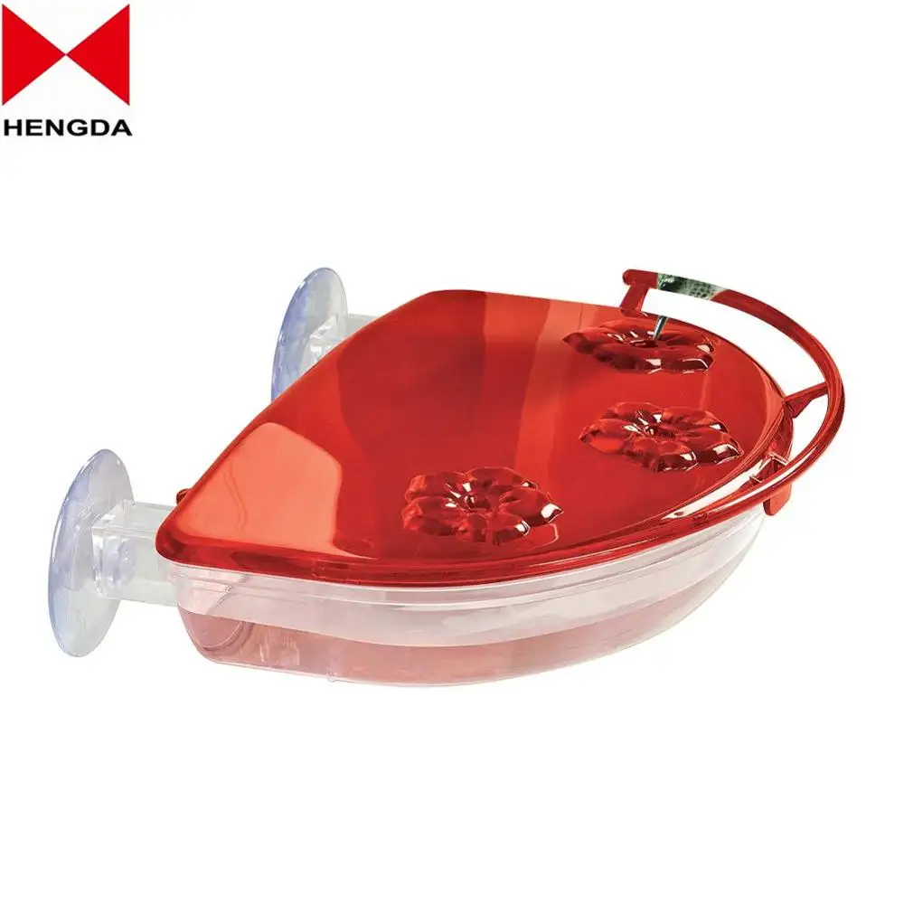 Jewel Box Tazza di Aspirazione Hummingbird Alimentatore, 8 oz-3 porta Nettare alimentatore-Rosso