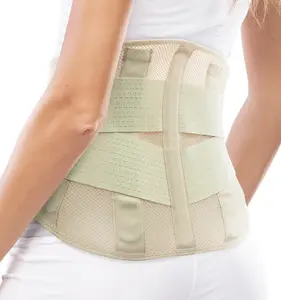 Cinturón Lumbar de compresión ajustable transpirable, para corrección de postura, alivio del dolor de espalda