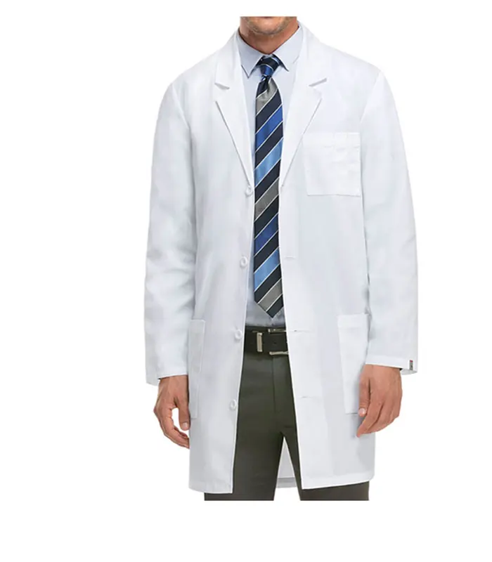 בחזרה מותניים חגורה מעבדה מעיל עיצובים לבן רוקח מעבדה מעיל עבור medicl צוות