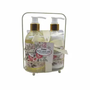 OEM/ODM-perfume de flores de cerezo japonés, juego de regalo de baño de spa con bomba de baño