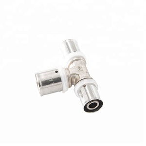 Chiết Giang Nhà Máy Tốt Nhất Nickel-Plated Brass Báo Chí Phù Hợp Giảm 3-Cách Báo Chí Tee Phù Hợp Kết Nối pex Ống Kích Thước 16 20Mm - Product Image 4