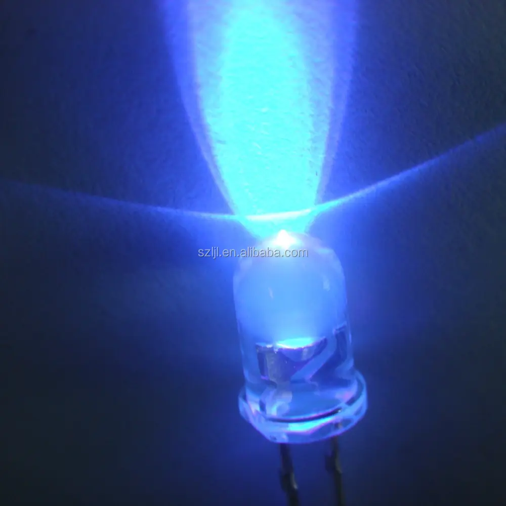 Dioda LED 5Mm Warna Ungu UV Murah LED 36 5Nm Melalui Lubang Tipe Bundar Diode LED
