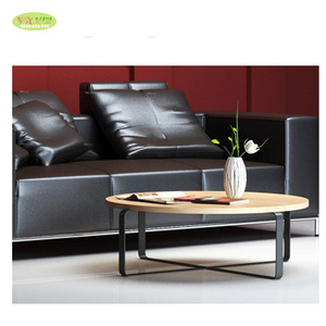 Mobili per la casa in stile rustico <span class=keywords><strong>tavolino</strong></span> rotondo in legno massiccio/francese di quercia bianca di caffè tavolo con base in metallo - Product Image 3