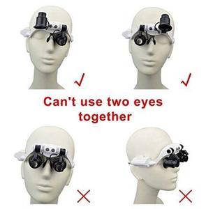 BM-MG3025 2 LED 10X 15X 20X 25X Double Eye Head สวมใส่แว่นขยาย Jeweler นาฬิกาแว่นขยายแว่นขยาย Loupe - Product Image 3