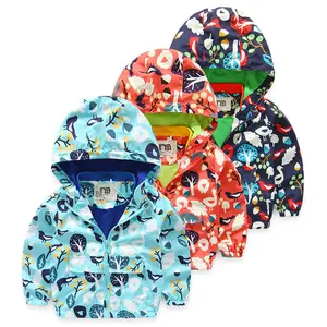 Jaket Berlapis Bertudung Motif Penuh untuk Anak-anak dengan Saku dari Pabrik Tiongkok