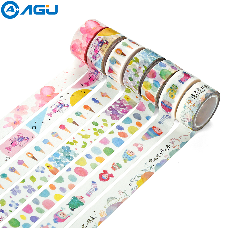 2018 Hot Sale 15mm*5m Decorative Flamingo Washi Tape Single Sided Adhesive Paper Tape Home Decorative Washi Masking Tape