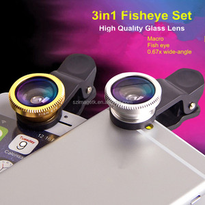 3 En 1 Clip Mobile Téléphone Lentille fisheye Fish Eye avec micro kit pour smartphones - Product Image 1