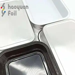 Rechteckige 300ml Airline Aluminium folie Lebensmittel behälter Auflauf Einweg Lunchbox Aluminium folie Airline Mahlzeit Behälter