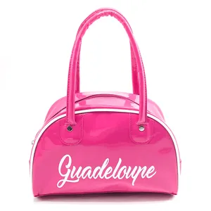 GUADELOUPE-Bolso de viaje para turista, de PVC, para playa, verano, a la moda, rosa brillante, Mini, bonito recuerdo, bolso de mano de PVC