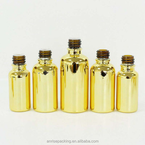 Lusso 50ml 100ml bottiglia di tappo a vite in alluminio placcato oro giallo 10ml 15ml 20ml 30ml bottiglia di olio essenziale di vetro oro - Product Image 3
