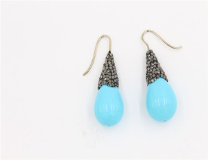 925 Pendientes de Perlas de Plata y Zafiro pendientes de la joyería para Las Mujeres - Product Image 3