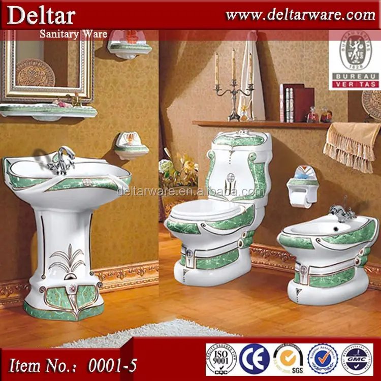 Chaozhou Mangkuk Toilet, Keramik Toilet Suite dengan Baskom dan Bidet, Harga Toilet Rusia Dijual