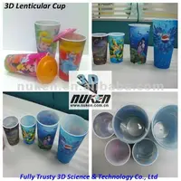Eco- friendly lançando imagem 3d lenticular beber copos