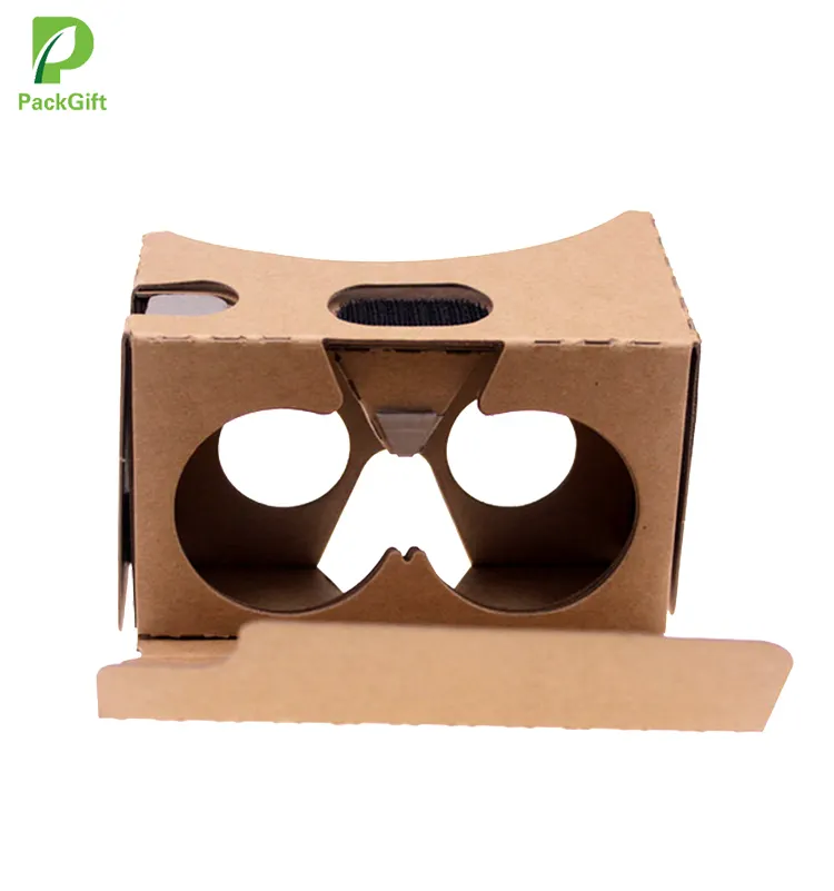 Vendita calda marrone cartone riciclato vr scatola di carta, di buona qualità carino stampa personalizzata vr occhiali con logo
