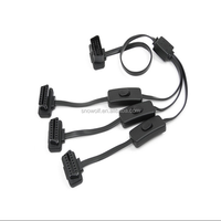 Cavo di Prolunga Splitter OBD2 16 Pin OBDSpace, Cavo a Y Maschio-Doppio Femmina J1962M 2-J1962F, Conduttore in Rame Puro, PVC