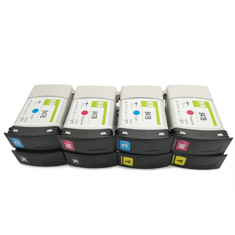 Ocbestjet Kartrid Tinta Pabrikan Baru, untuk HP 847 B 100% dengan Tinta Pigmen Penuh untuk HP Kontes Lebar XL 5100 5000 Printer