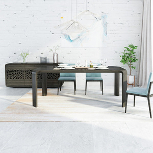 Beverly Modern Design Set 6 <strong>Chairs</strong>/seaters Long Retangular Solid <strong>Bamboo</strong> Dining <strong>Table</strong>