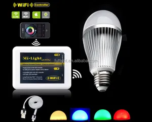 Free APP download led wifi birne, ios smart control smart wifi birne, 9W RGB + W (warmes weißes/kühles weiß) led intelligente beleuchtung lampe e27