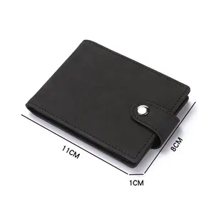 Custom slim RFID blocking luxury handmade men quality leather mini money clip card holder