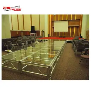 4x4ft 1x2m Wholesale ajustable stage mobile stage foldable glass stage on sale