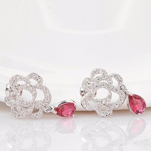 Forme Teemi gros Top qualité plaqué rhodium Fleur Zircon Pavée femmes Dress Fashion Party Boucles d'oreilles Cubic Bijoux de mar - Product Image 3
