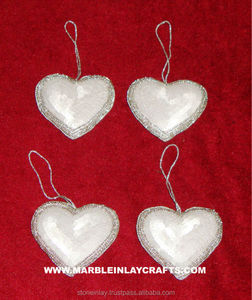 Beautiful White Heart Fabric Ornaments - Product Image 1