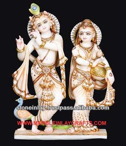 White Marble Made Radha Krishna Statue - Product Image 1