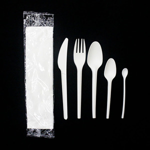 Biodegradabile PLA coltello forchetta cucchiaio con sale e pepe pacchetto - Product Image 1