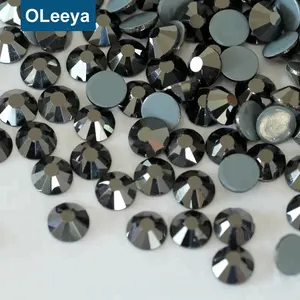 Factory Selling Crystal Glass Jet Hematite Precious HotFix Rhinestones Iron On Rhinestone For Garment Dress