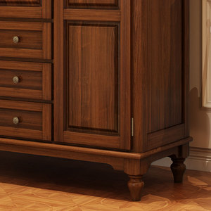 Armario de madera maciza, armario americano económico, muebles prácticos, estilo coctelera, dormitorio, armario personalizado - Product Image 3