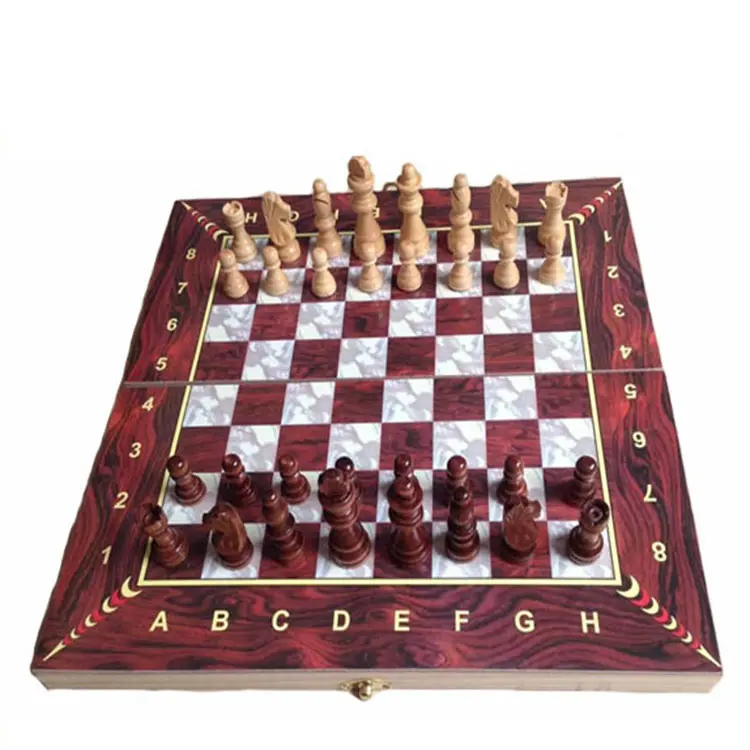 Antieke Houten Chinese Schaken Set, Houten Schaken Games, Vouwen Schaakbord