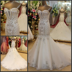 <strong>Mermaid</strong> <strong>Style</strong> Design Floor Length Custom Made Formal Bridal Gowns Design Crystal China HS362 Sweetheart Bling Wedding <strong>Dress</strong> - Product Image 2