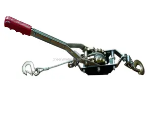 1 ton wire rope winch puller with double gears and single line