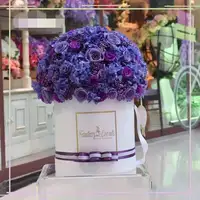 Caixa redonda de flor do chapéu da caixa do cartão da impressão personalizada para flores