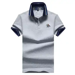 Oem Grijs Effen Kleur Kwaliteit Katoen Polo T-shirt Polo 100% Katoen Sport T-shirt Ontwerpen Cricket Jersey Met Kleine borduurwerk