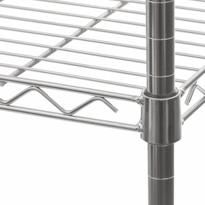 Estantería de alambre de metal de 5 niveles Estante de almacenamiento Estante de acero resistente ajustable Plata - Product Image 3