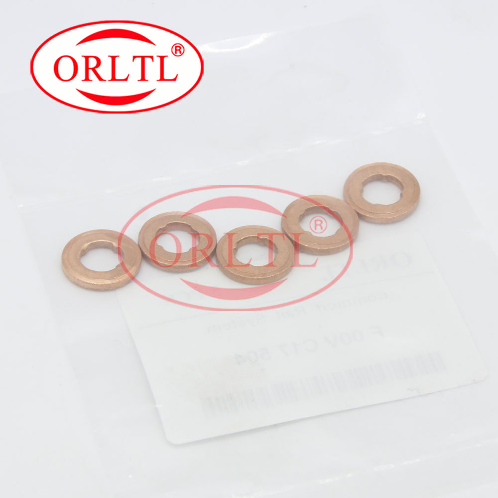 Común carril inyectores arandelas de cobre F00VC17504 F 00 V C17 504 tamaño: 7,1*15*2mm Shim cobre F00V C17 504 de espesor 2mm