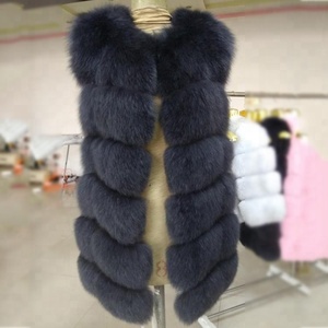 Invierno mujeres <span class=keywords><strong>Chaleco</strong></span> de piel genuino Fox <span class=keywords><strong>Chaleco</strong></span> de piel Real Fox Fur Gilet <span class=keywords><strong>para</strong></span> las niñas - Product Image 2