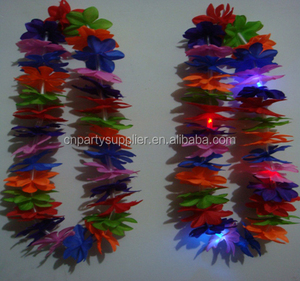 Collier Hawaïen Lumineux à LED, Guirlandes de Fleurs, Lei Luau Hula Aloha Hawaï, Collier Floral pour Fête sur le Thème de la Plage, Cadeaux de Mariage - Product Image 5