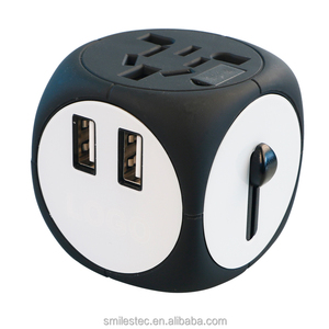 Adaptador de enchufe de viaje Cubic, convertidor de salida internacional con doble potencia USB - Product Image 5