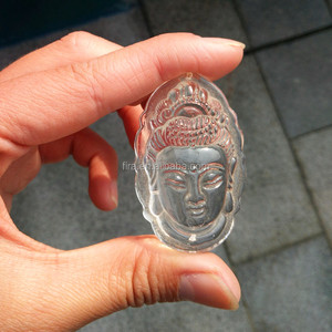 Natural <strong>Clear</strong> <strong>Quartz</strong> Buddha Crystal Pendant Guanyin Carving <strong>Necklace</strong> for Gift - Product Image 3